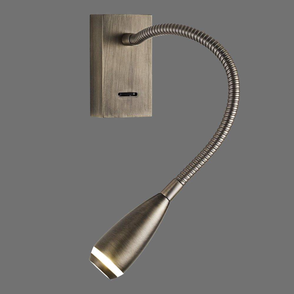 Applique liseuse flexible bronze pour éclairer une tête de lit dans une chambre Clik Bronze led 3w par Acb