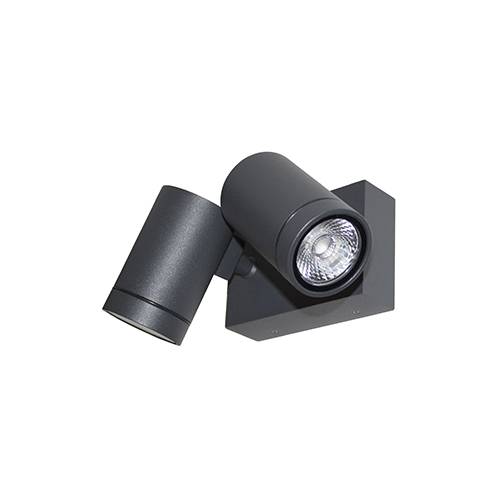 Spot extérieur double orientable à led pour éclairage de façade de maison Gunzy 2s par Indigo Lighting 