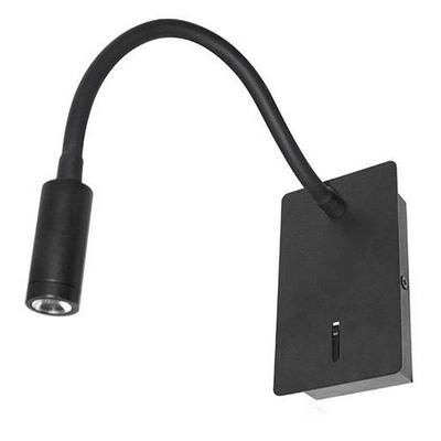 Applique liseuse à led noire pour éclairage de tête de lit avec une prise USB intégrée