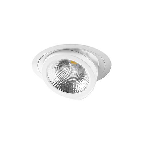 Projecteur encastré basculant rond à led pour éclairage de magasin et vitrines : Modèle Spira LED CCT