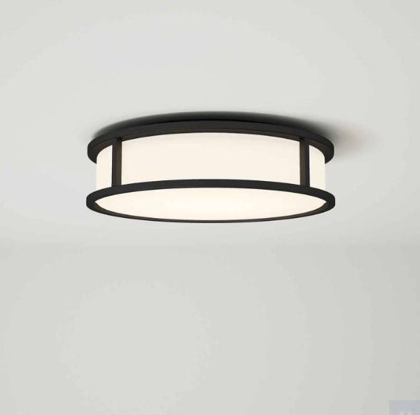 Plafonnier étanche Noir rond à led pour éclairer au plafond dans une salle de bain : Aqua round ceiling noir