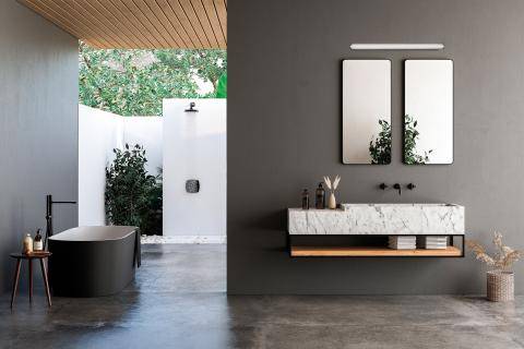 applique pour éclairer au dessus d'un miroir de salle de bain : SARA MODELE 90CM